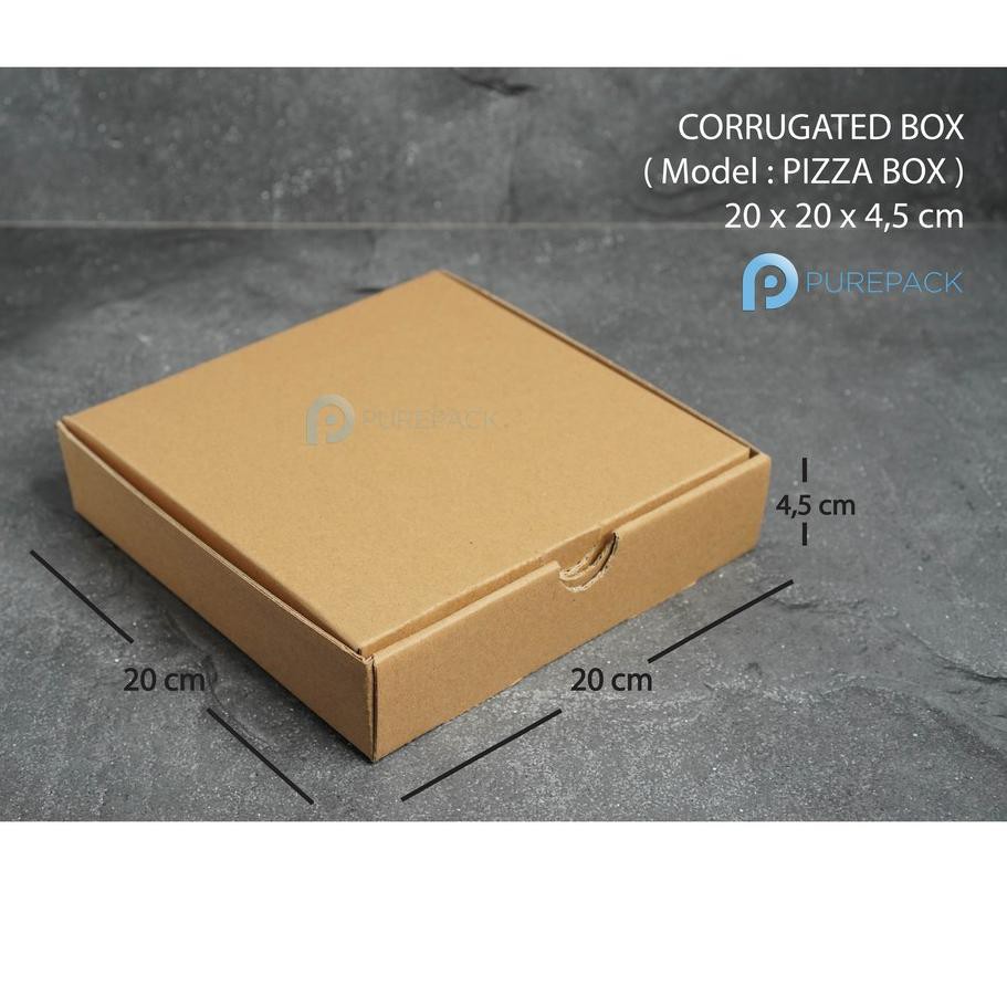 

☼ PIZZA BOX KOTAK KARDUS PIZZA CORRUGATED BOX PACKING UK 20X20 SQUARE ISI 12 PCS/PACK READY ❁