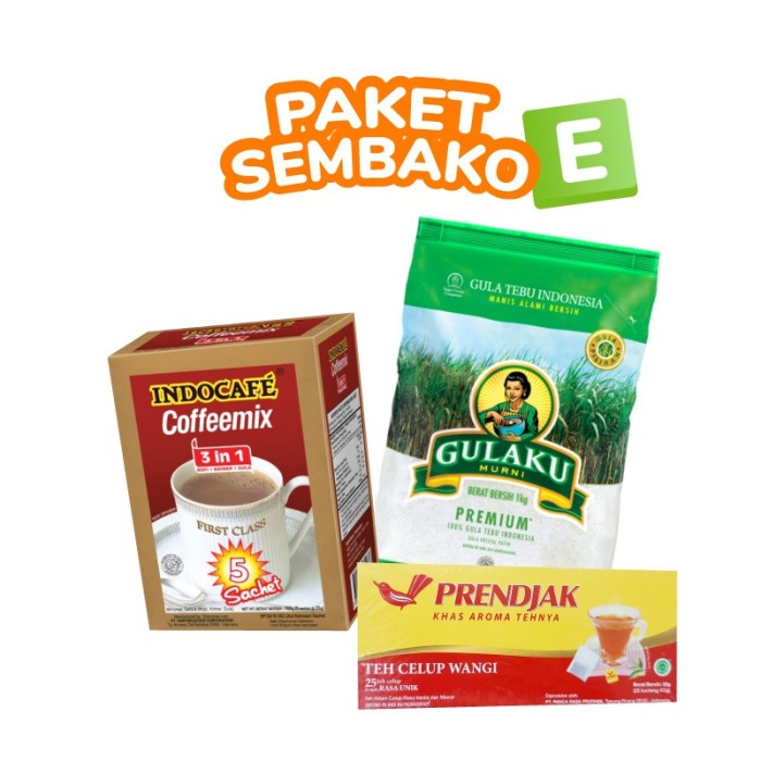 

Bf301Gf Paket Sembako E - Gulaku 1Kg + Indocafe Coffeemix + Teh Prendjak 50 Gr Gdfd601A