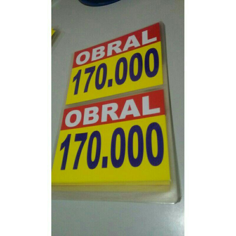 

Harga Obral Laminating /1Folio dapat 2 pcs / Hargaobral / Obralan / Bandrol Harga