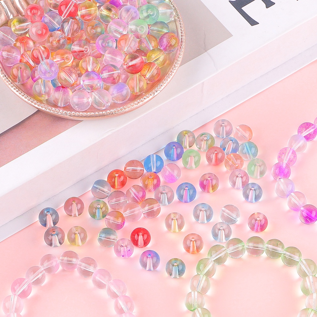 Clearance Special 25 10mm clear glass beads for making jewelry bracelets and necklaces