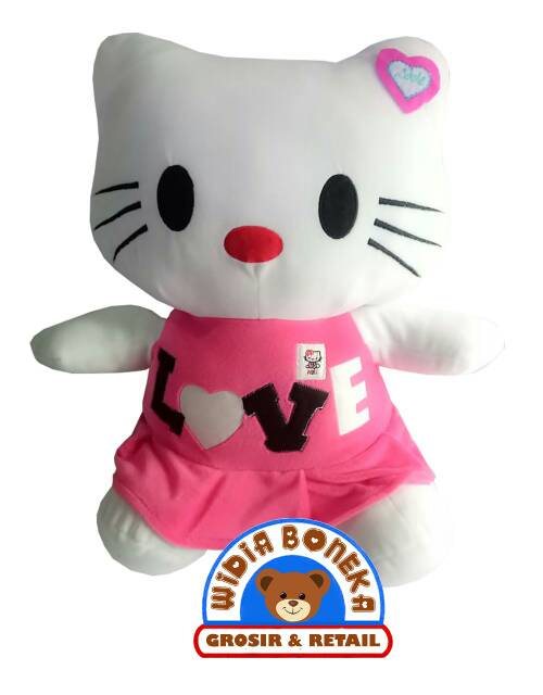 Boneka Hello Kitty Jumbo Love Pink Duduk