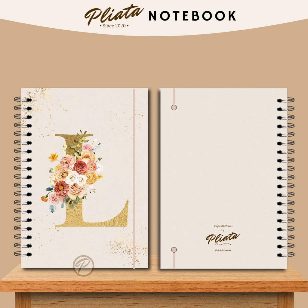 PLIATA NOTEBOOK SPIRAL - GOLD K-O - Softcover Doft Aesthetic Book Buku Tulis