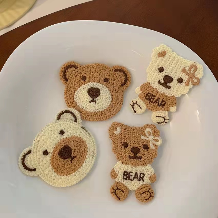 Hairpin Teddy Bear Rajut - Jepit Rambut Wanita Teddy Bear Rajut Korean Aksesoris Import