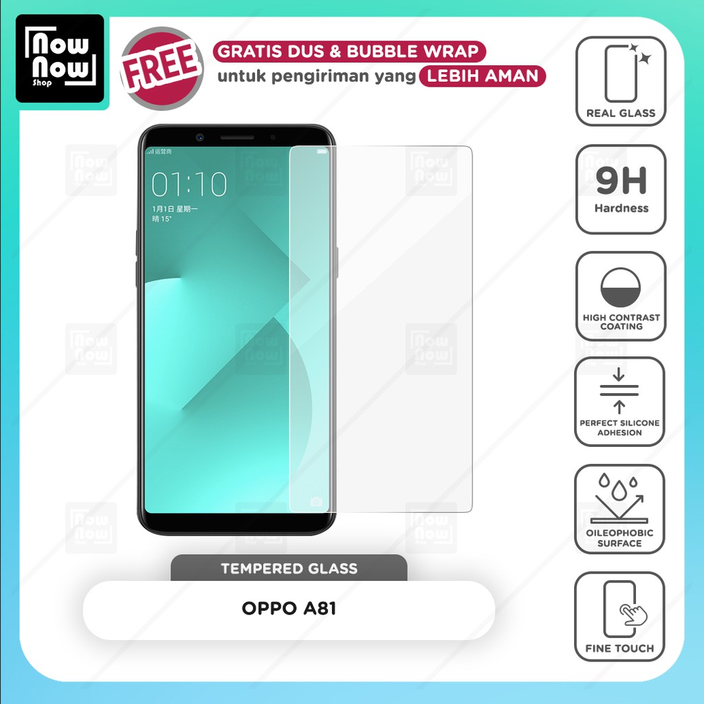 Tempered Glass Anti Gores Oppo A81 Screen Guard Protector 9H Kaca Temperglass