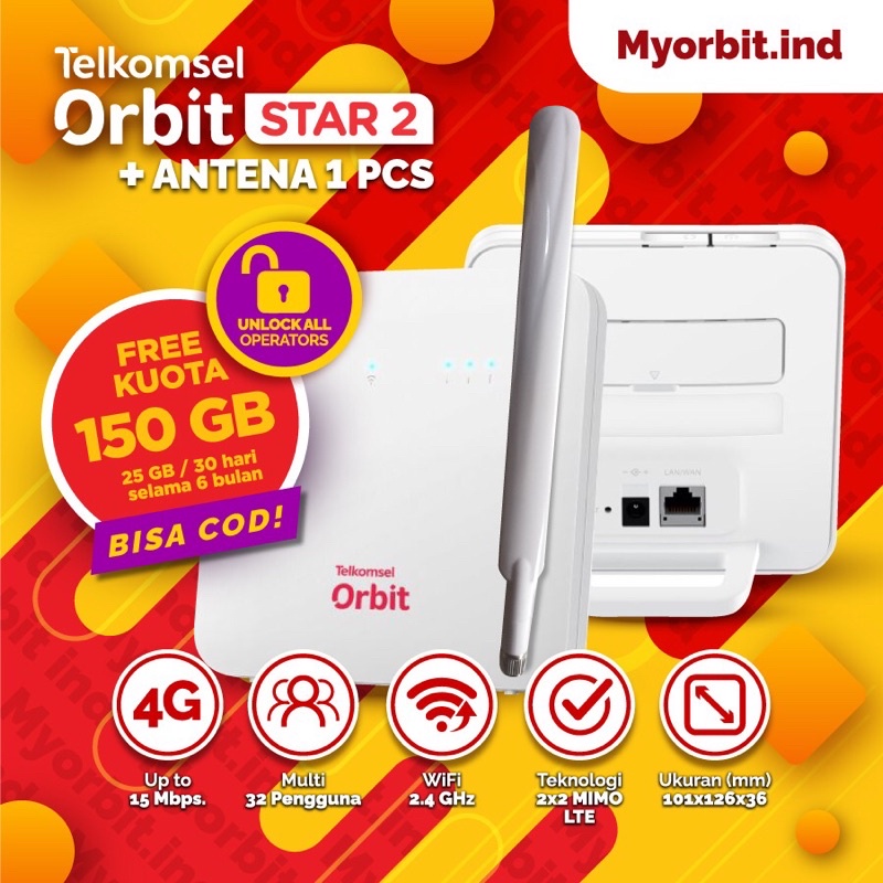 Telkomsel orbit Star 2 Modem wifi 4g Router Huawei B312 Unlock All Operator High Speed free Kuota 15