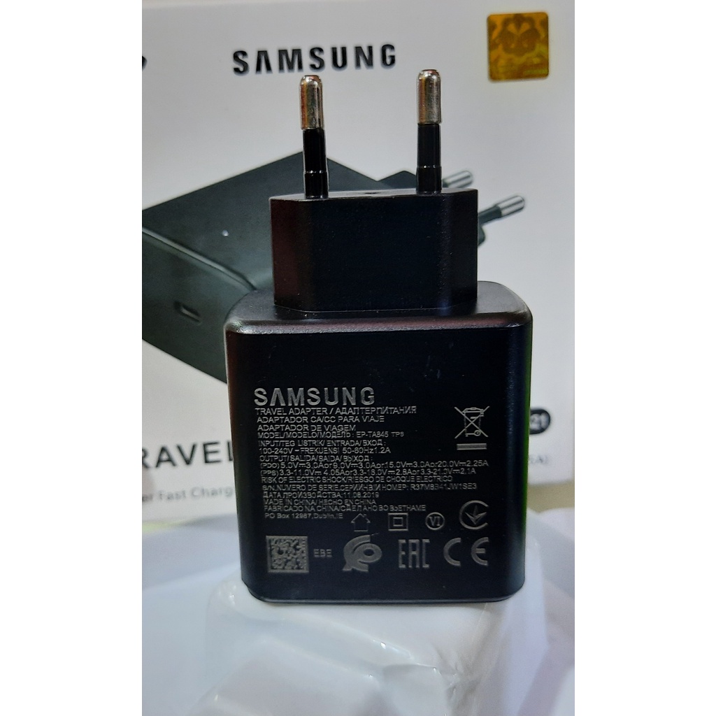 TRAVER ADAPTOR BATOK CHARGER ADAPTER CASAN CHARGING TYPE C TO C Samsung Note 20 / S20 / S21 45W