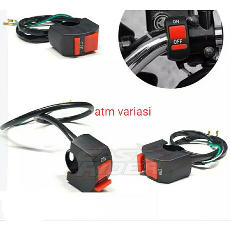 saklar on off stang motor buat lampu tambahan Mio Vario nmax aerox Vixion ninja dll