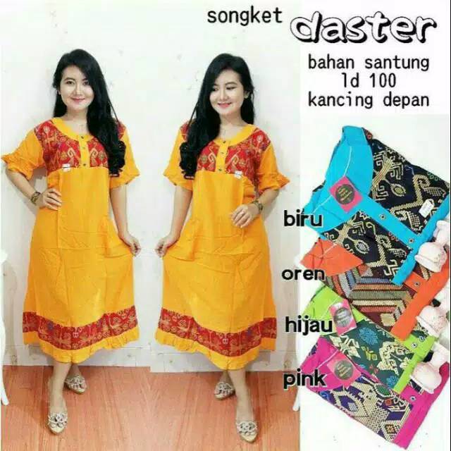 Daster songket super warna mall grosir ecer baju tidur daster bali stelan wanita batik murah