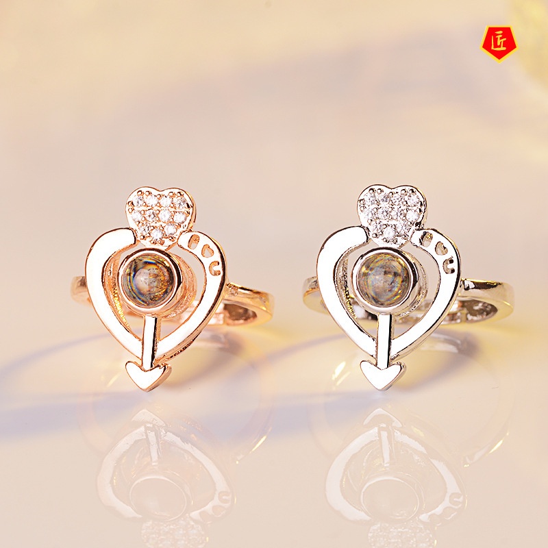 [Ready Stock]Creative Personality Heart-Shaped Memory Projection Ring for Women