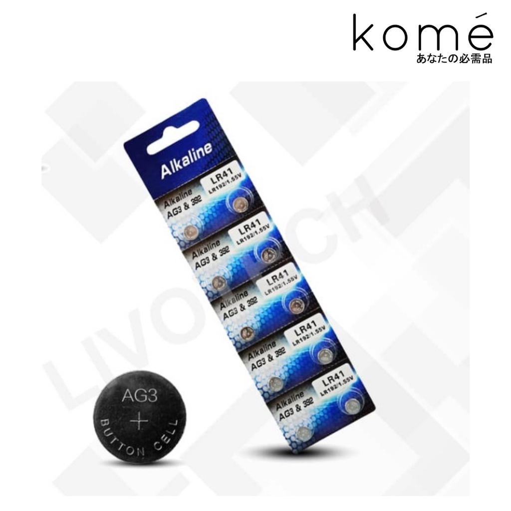 BATERAI AG3 LR41 ALKALINE Batu Batre kancing Button Cell Battery AG / Baterai Alkaline Murah