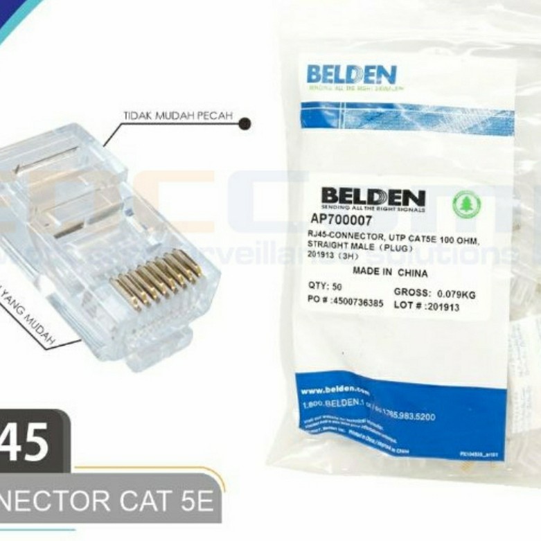 Connector UTP Cat 5e Original BELDEN isi 50 Pcs