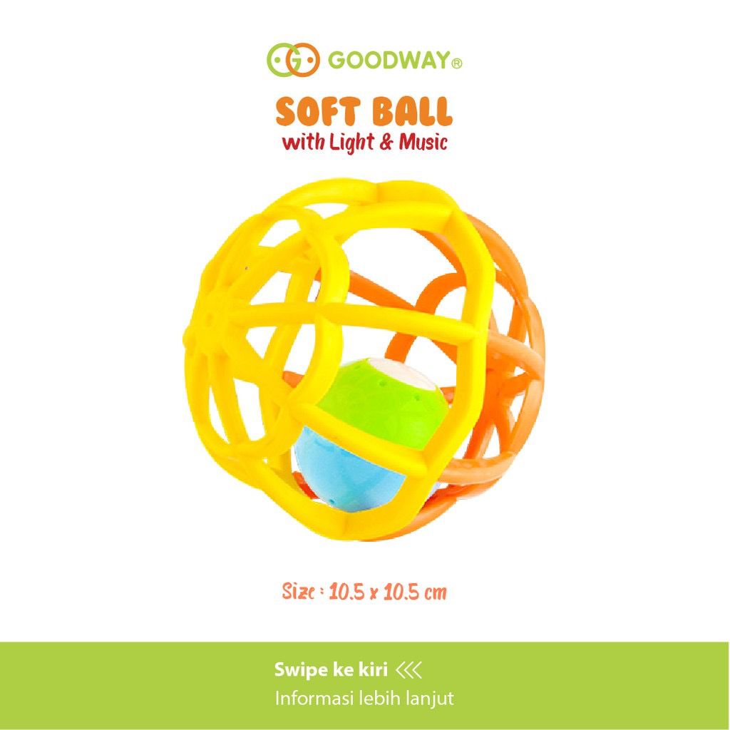 Goodway Soft Ball With Light &amp; Music - Teether Rattle Bayi