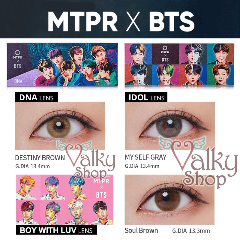 MTPR x BTS READY 1 Box FREE RANDOM Official PC 1 Day Daily Softlens MTPRxBTS IDOL My Self Gray DNA D