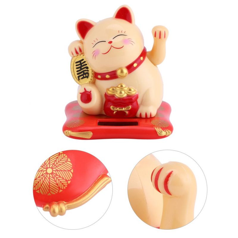 Kucing Maneki Solar/Pajangan Kucing Hoki/Patung Kucing Hoki/Lucky Cat Solar