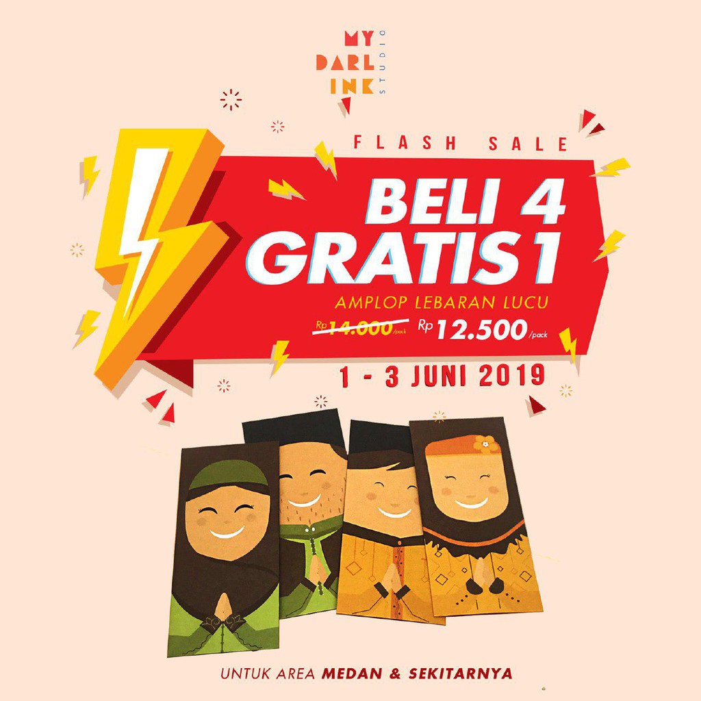 

FLASH SALE BUY 4 FREE 1 Amplop Lebaran 4 Karakter - edisi Keluarga Sakinah - isi 8/pack (MEDAN ONLY)