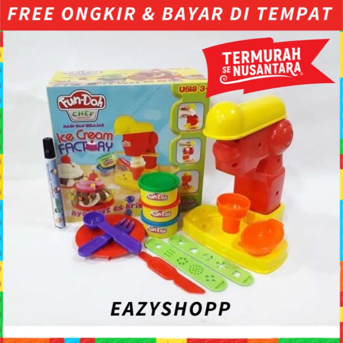 Mainan Es Krim Es Kriman Belajar Warna Bentuk Fun Dough Doh Lilin Ice Cream Kado Anak 1 2 3 4 5 6 7 