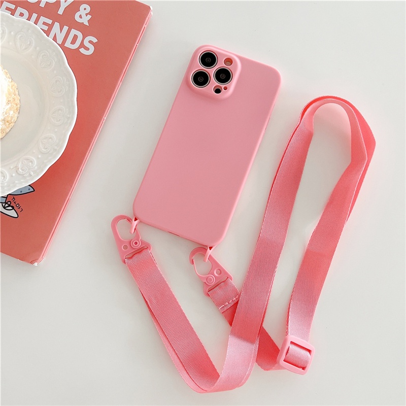 Soft Case Silikon Dengan Tali Lanyard Untuk iPhone 14 14Plus 14Pro 14Pro MAX Plus