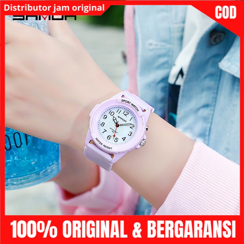 Jm Tangan Wanita Anti Air Original Dan Bergaransi Model Analog Original Tali Rubber Luminous SANDA 6