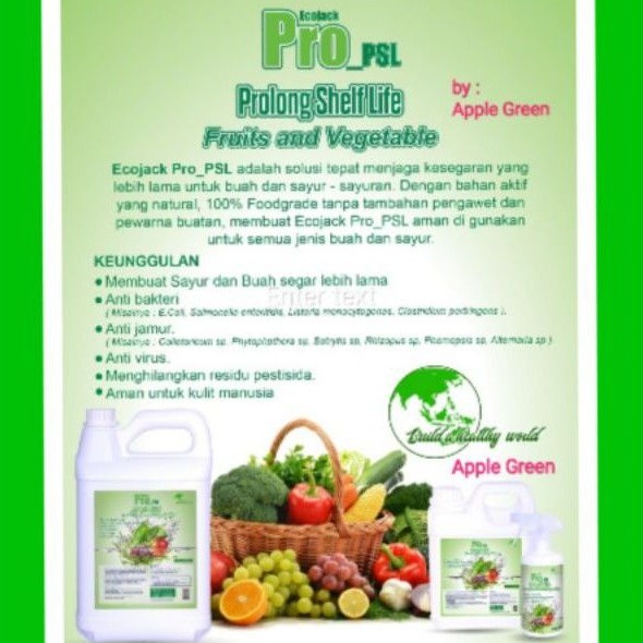 

ECOJACK PRO PSL BUAH & SAYUR TETAP SEGAR & FRESH TAHAN LAMA - UK. 5 LITER