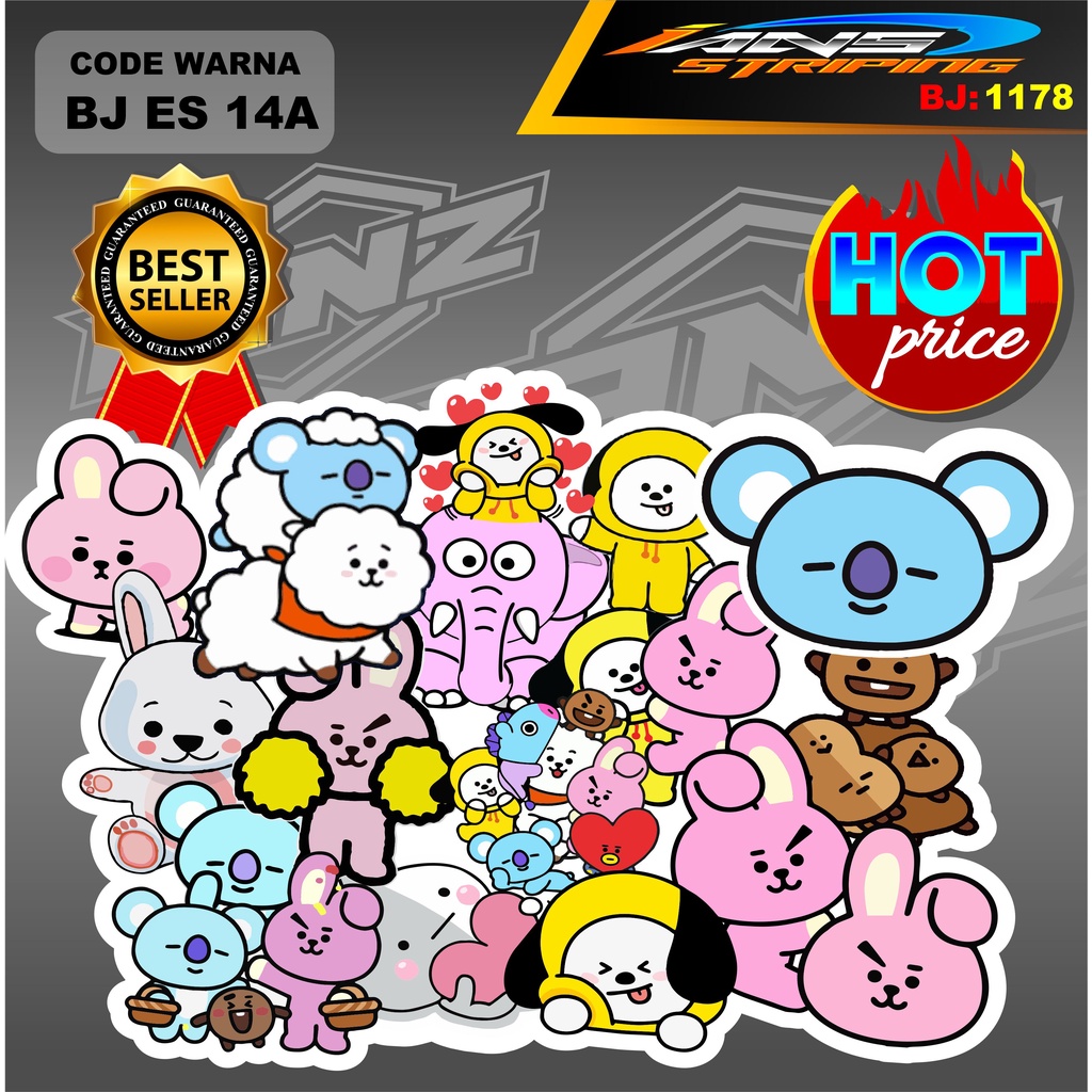 STIKER BT21 LUCU / STIKER KULKAS HOLOGRAM / STIKER LAPTOP