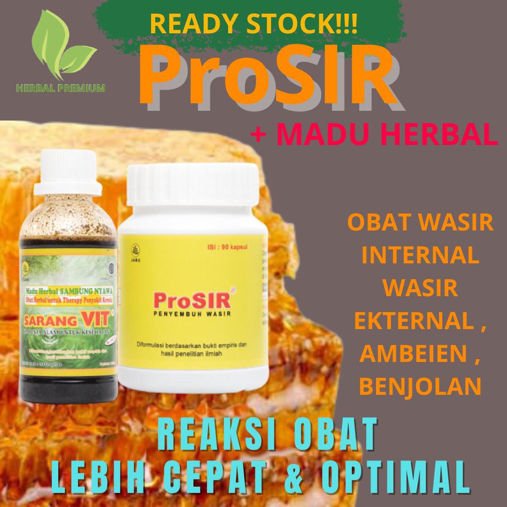 Obat Wasir External Wasir Internal  Ambeyen  Benjolan Keluar Darah Ambeien ProSIR +  Madu Herbal