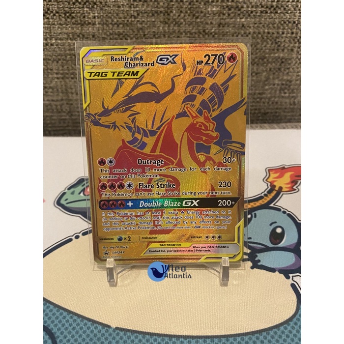 Pokemon TCG English Gold Reshiram & Charizard GX - SM247 - Promo Box