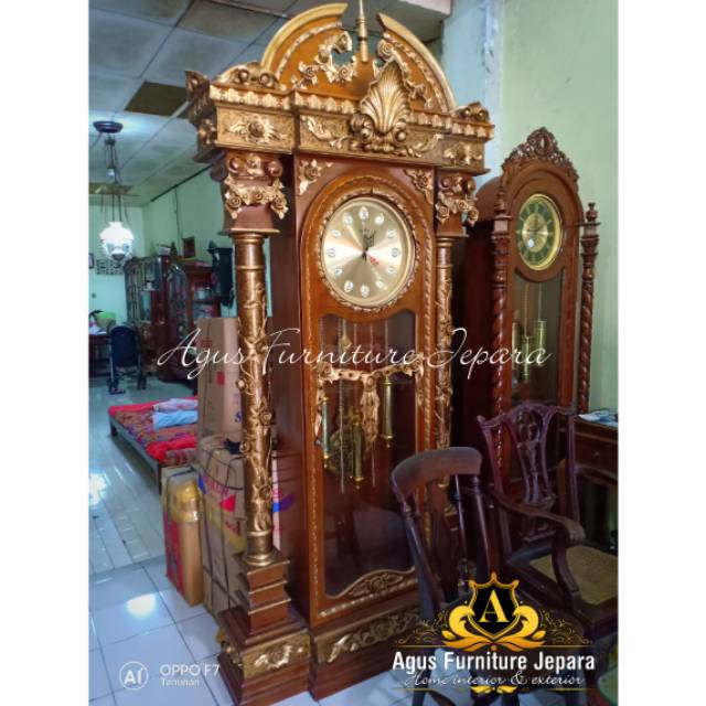 LEMARI JAM HIAS BRAWIJAYA (lemari hias jam lemari jam jati asli)