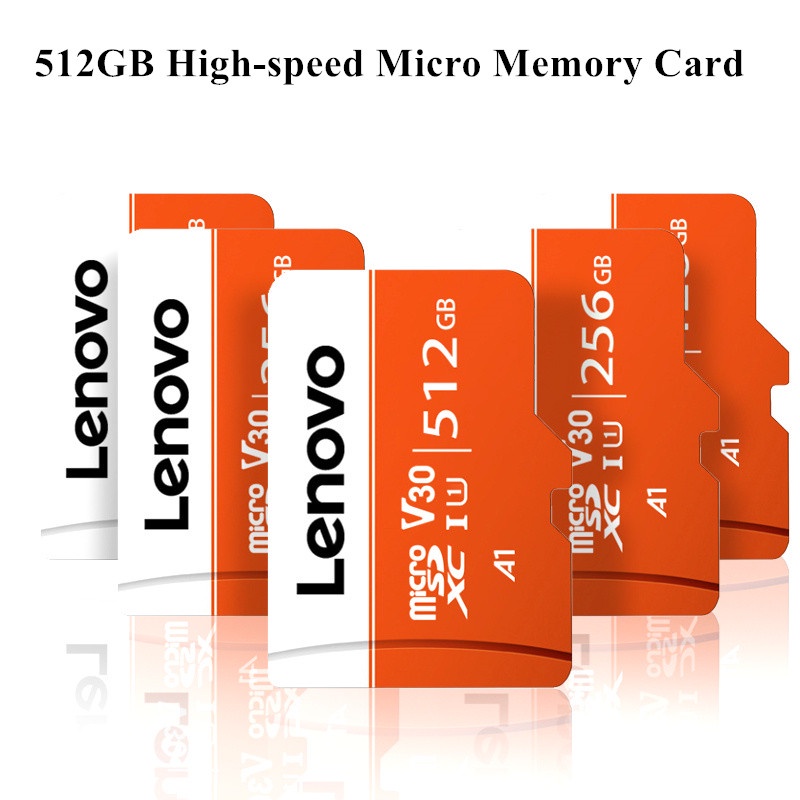 Lenovo 512GB Kartu Memori Micro SD TF Mini Flash Kecepatan Tinggi 256GB