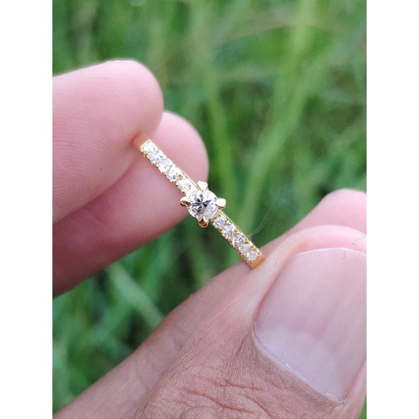 Promo paling murah... berkualitas cincin emas berlian wanita motif Solitaire cincin nikah cincin tun