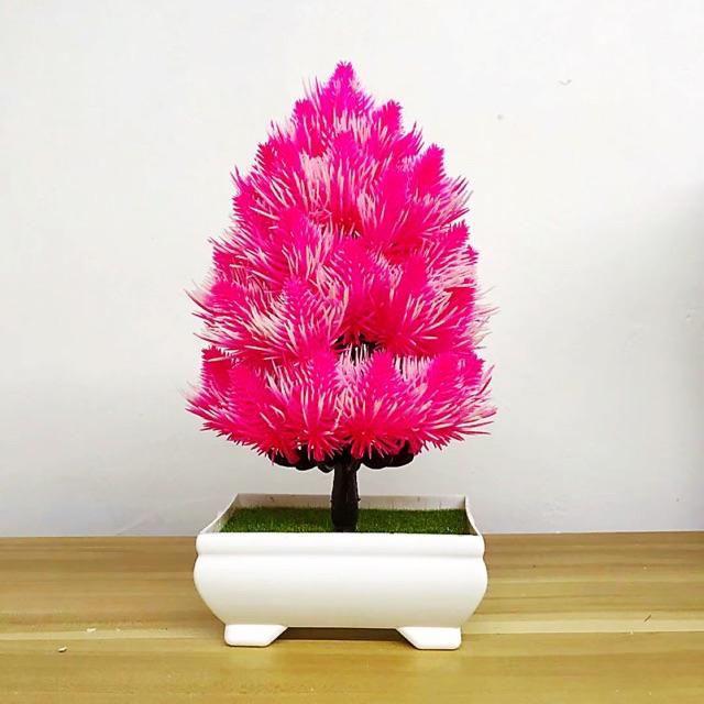 NM 564 bunga plastik/pajangan bunga artifisial/vas petak-Pink