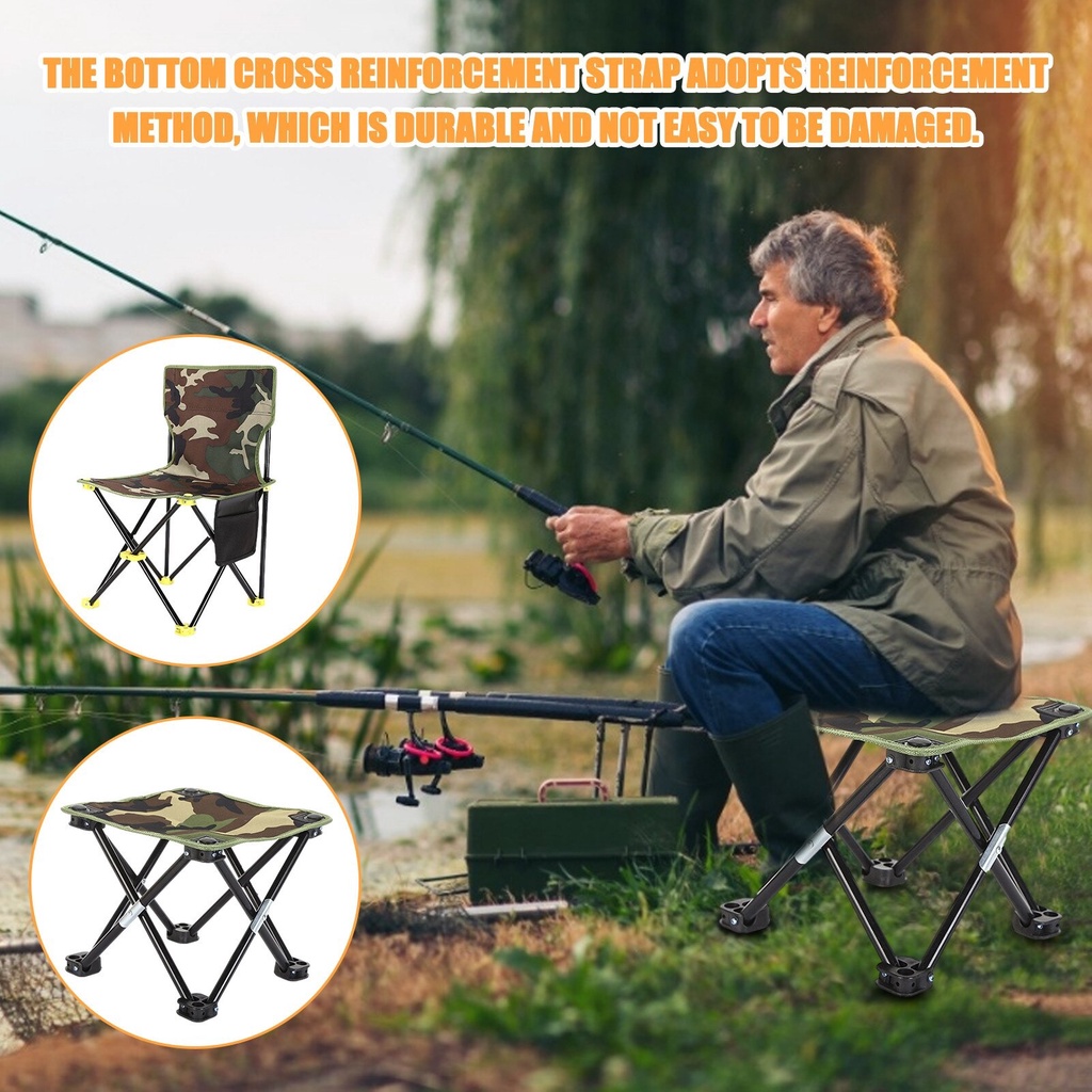 Kursi Lipat Portable Kursi Lipat Piknik Mancing Berkemah Outdoor Camp Fishing Chair AAN147