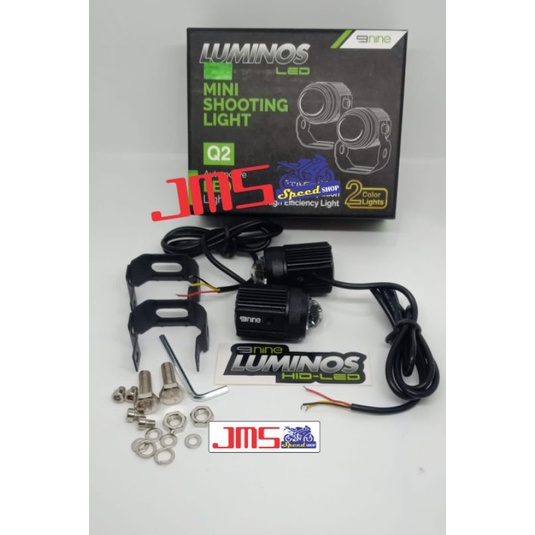 Lampu tembak laser Q2 9nine luminos LED set lensa nyala putih dan kuning universal nmax aerox vixion pcx cb150 vixion r15 ninja mio m3 pcx adv klx crf