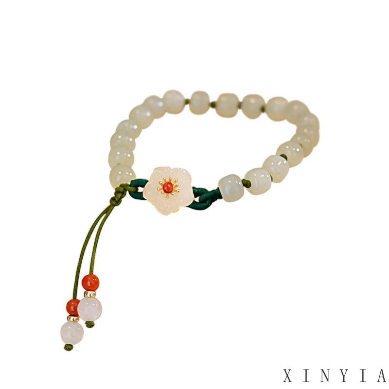 Gelang Manik-Manik Giok Peach Blossom Untuk Wanita