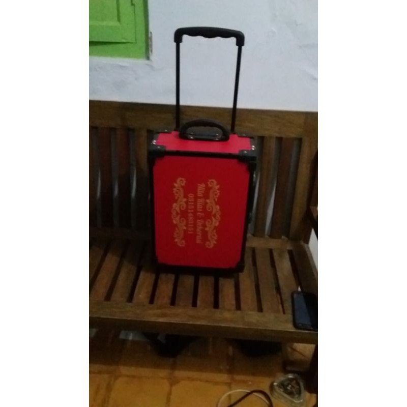 BEAUTYCASE MINI MERAH HITAM 4 LAMPU