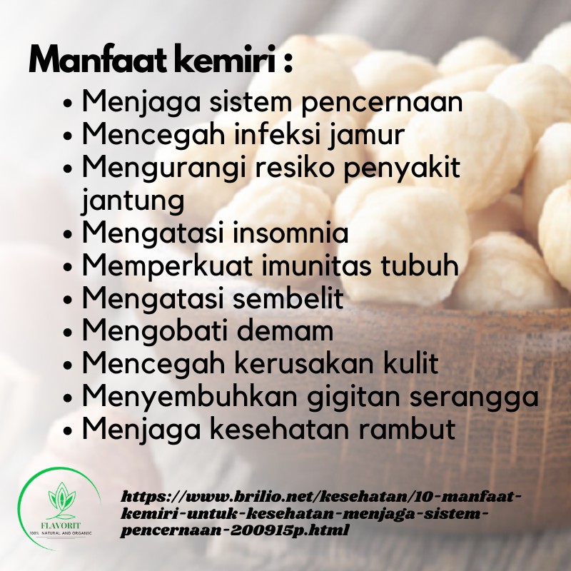 Rempah Kemiri Bubuk Candlenut Bahan Makanan Pokok Bumbu Dapur Kering Organik Penyedap Rasa Murni