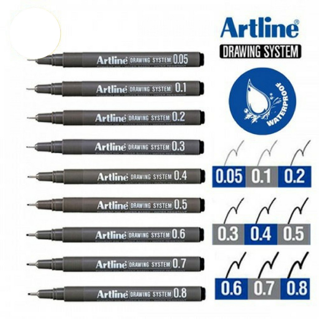 Jual Artline Drawing System Drawing Pen 005 08mm Black Shopee