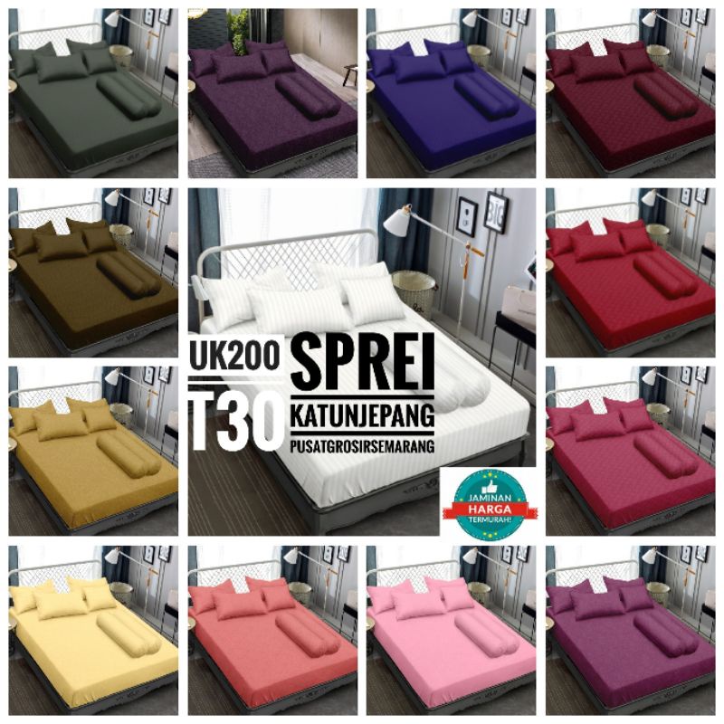 SPREI Polos VALLERY QUINCY JACQUARD Extra King Size uk 200x200 Tinggi 30cm T30 Bedcover Katun Jepang Polos King Koil Hotel Abu2 Putih Coklat Ungu Capri Classic Green Grape Golden Grey Lime Opal Light Pink Red Salsa Tosca Navy Maroon White MURAH