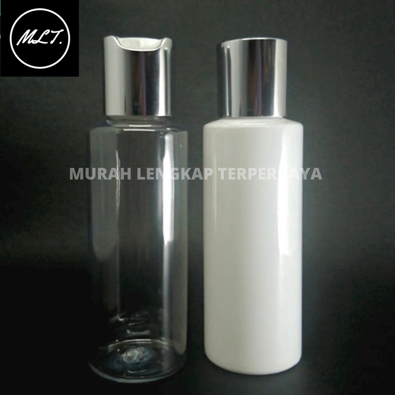 BOTOL PRESSTOP 100 ML RF / BOTOL DISCTOP 100ML RF / BOTOL RF 100ML CLEAR PUTIH TUTUP PRESTOP SILVER