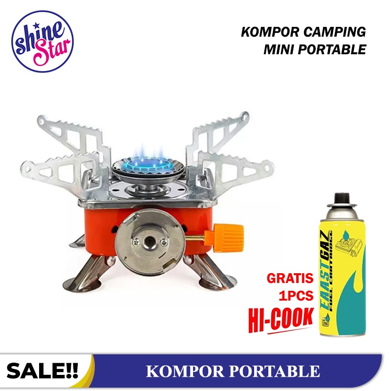 SHINE STAR - [ Free 1 Tabung Gas Hi Cook + Tas ] Kompor Gas Camping Mini Portable Stove Mini Alat Masak Gunung