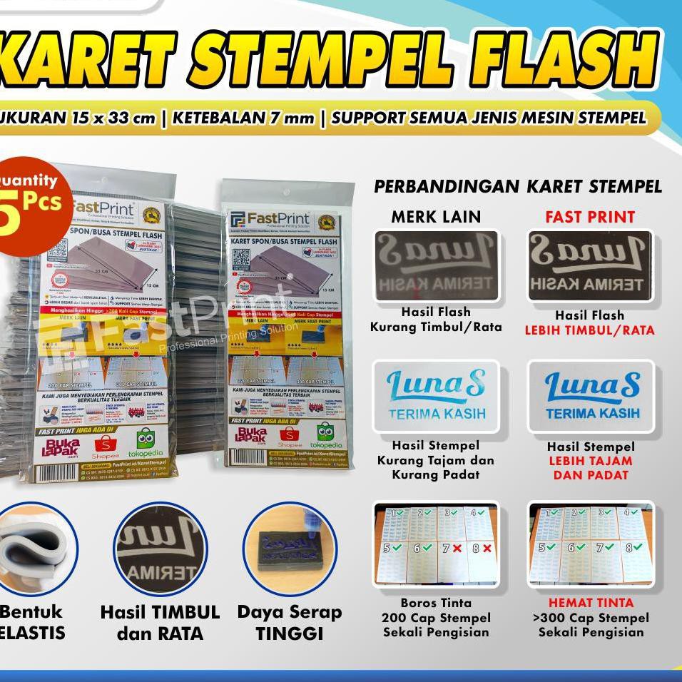 

BRANDS FESTIVAL Karet Spon / Busa Stempel Flash Warna 5 Pcs