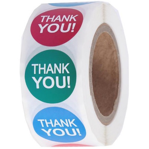 

TQ035 Per Pcs Sticker Label Thank You Huruf Kapital Logo Tempel Aneka Warna D2.5 Letter White Seal