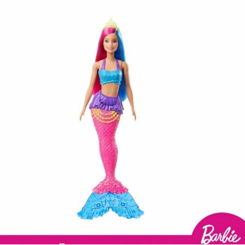 BAD BOX BARBIE DREAMTOPIA PRINCESS MERMAID PINK TAIL DOLL BONEKA PUTRI DUYUNG EKOR MERAH MUDA MAINAN