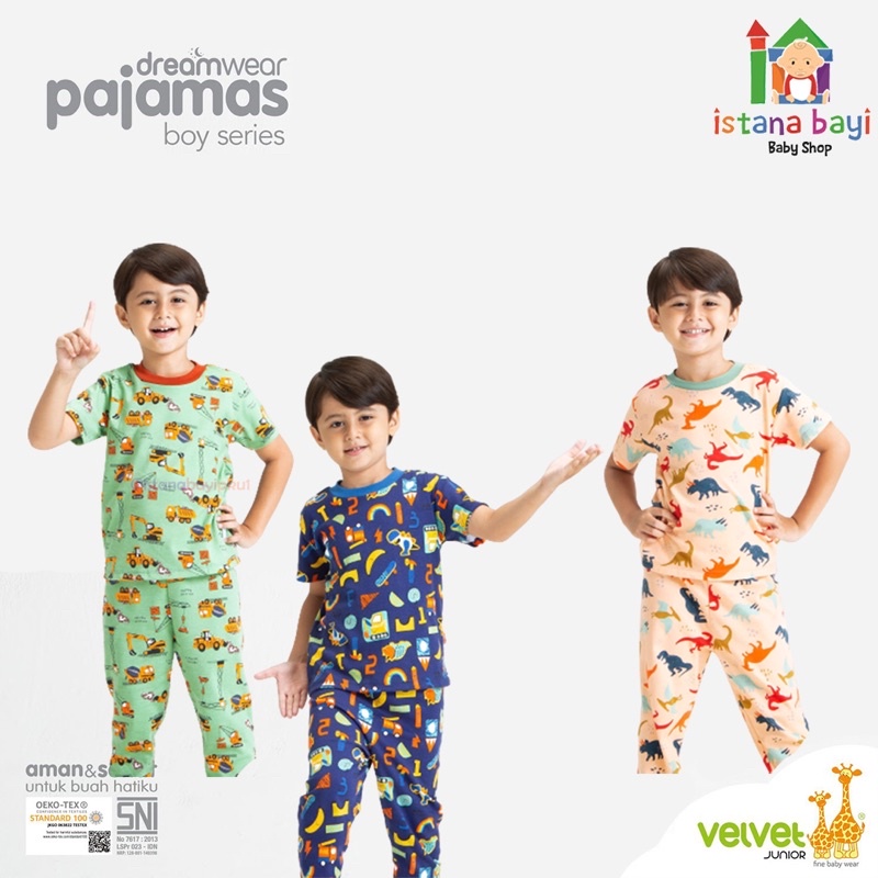 VELVET JUNIOR PIYAMA DREAMWEAR GIRL/BOY - PIYAMA PENDEK PANJANG 2-7 TAHUN /PIYAMA ANAK VELVET