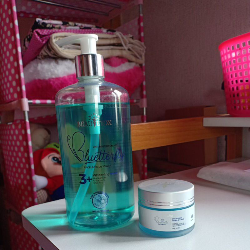 [PRELOVED]BEAUTETOX 2in1 Brightening Bluetterfly Face & Body Wash, 2in1 Bluetterfly Serum Jelly Crea