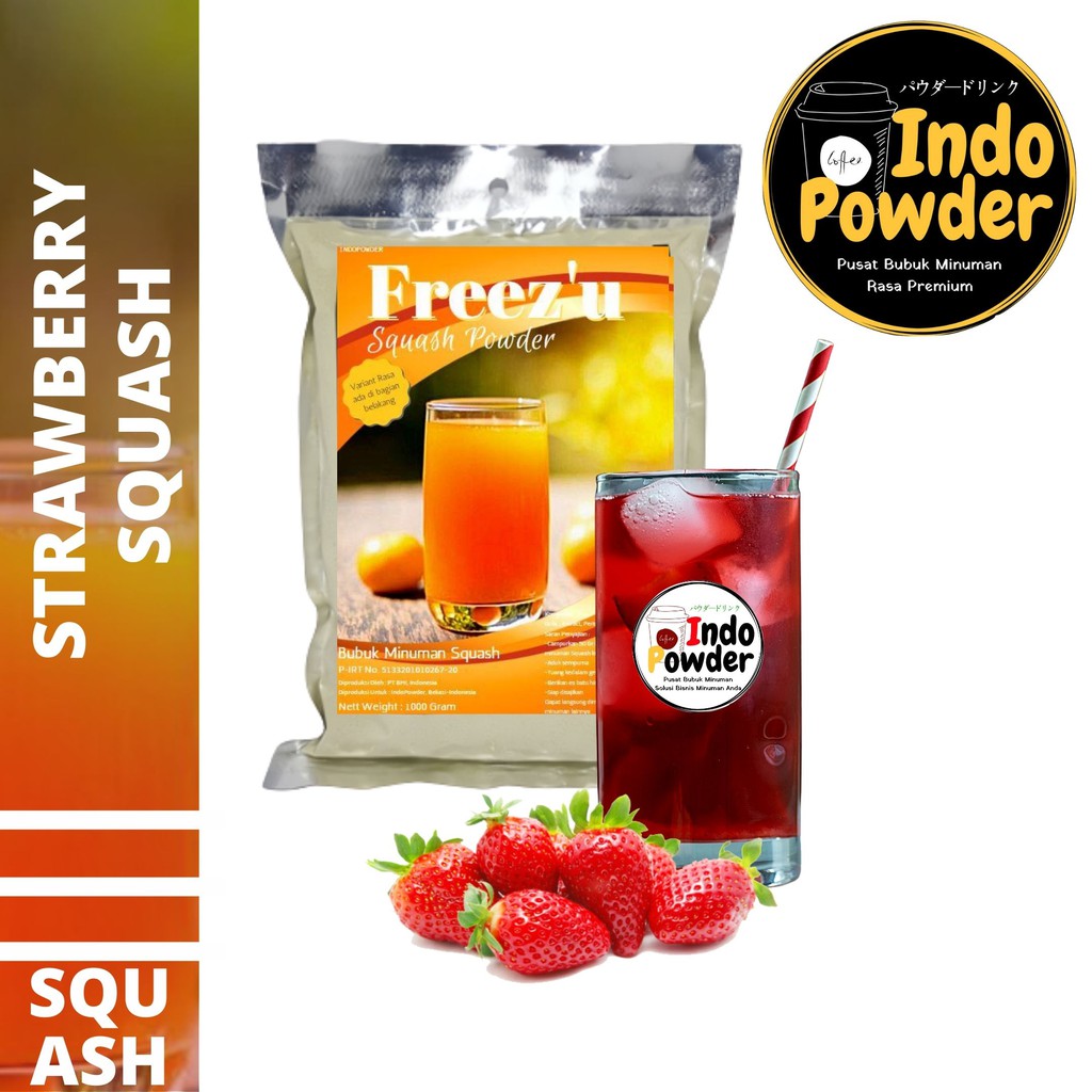 SQUASH Bubuk Minuman STRAWBERRY 1Kg - Bubuk STRAWBERRY 1Kg  - STRAWBERRY SQUASH POWDER