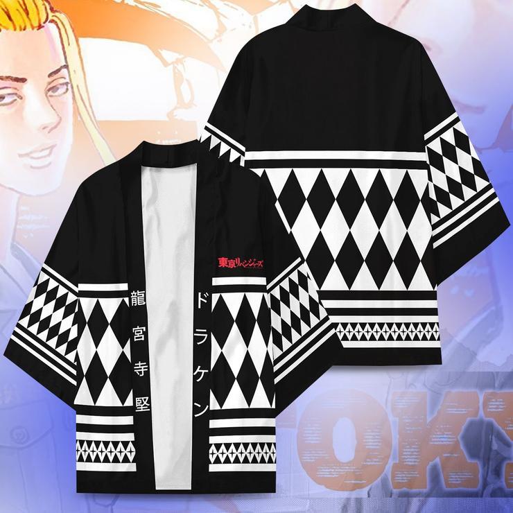 kaos baju Kimono haori Cosplay  Anime Tokyo Revengers Draken Mickey custom KARDIGAN BLAZER HAORI