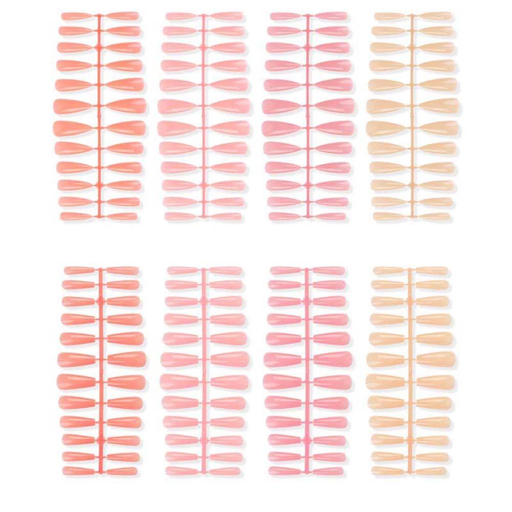 AUGUSTINA Agustina Warna Solid Kuku Palsu Wanita Balet Warna Nude Nail Extension Fake Nail Patch