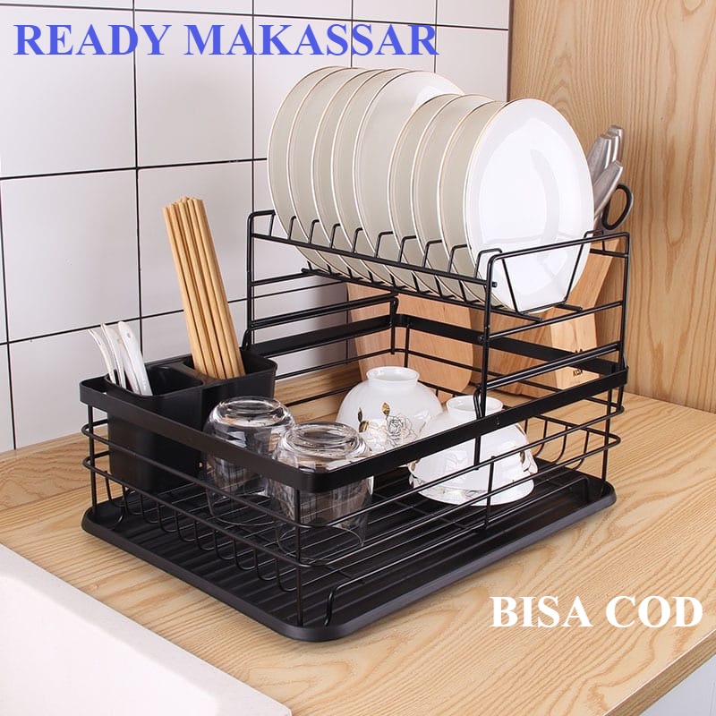 KOKOH &amp; ANTI KARAT! Rak Piring Wastafel anti karat berkualitas  2 Tingkat / Dish Rack 2 Tier