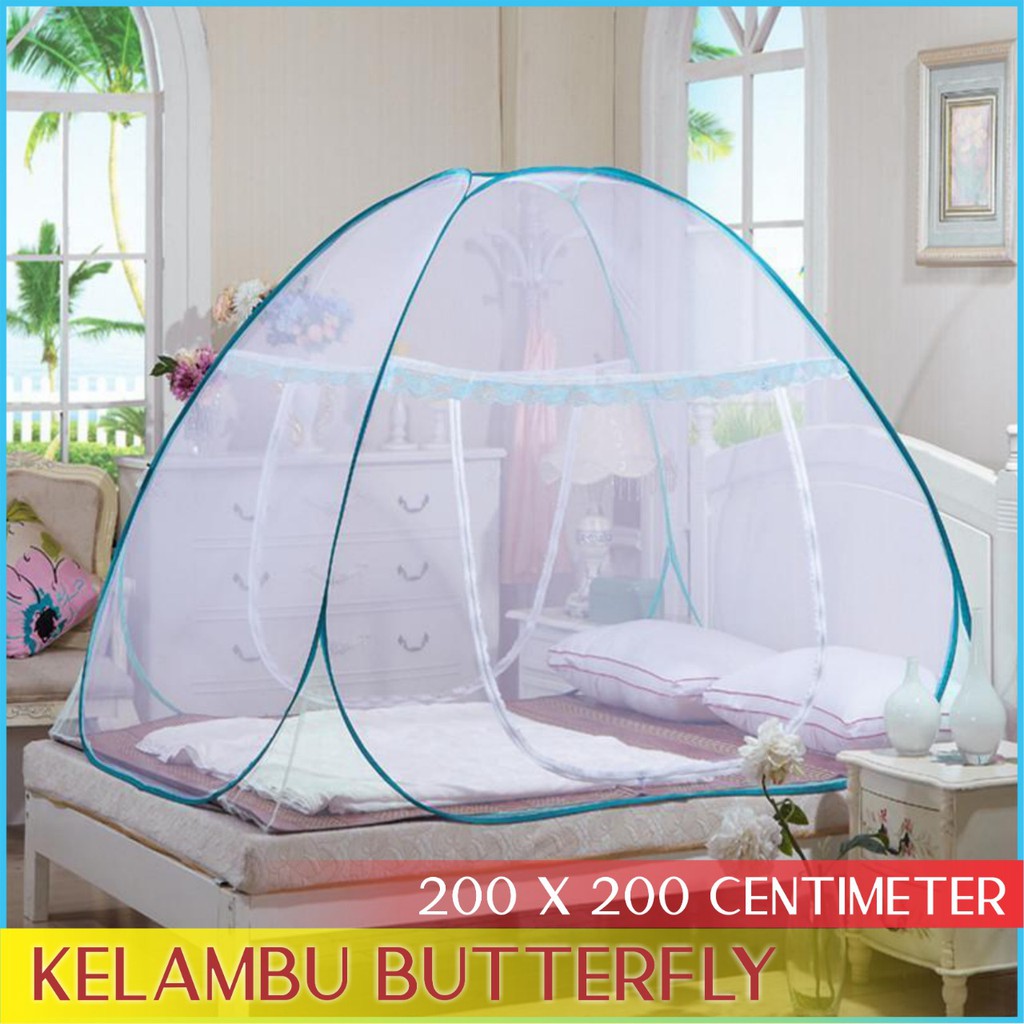 Kelambu Lipat Portable Tenda Anti Nyamuk Serangga Kelambu Butterfly 1 Pintu Kelambu Bayi Anak Dewasa Home Colection