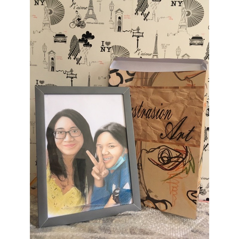 

Lukis realistik A4 - 2Objek + frame + Box include
